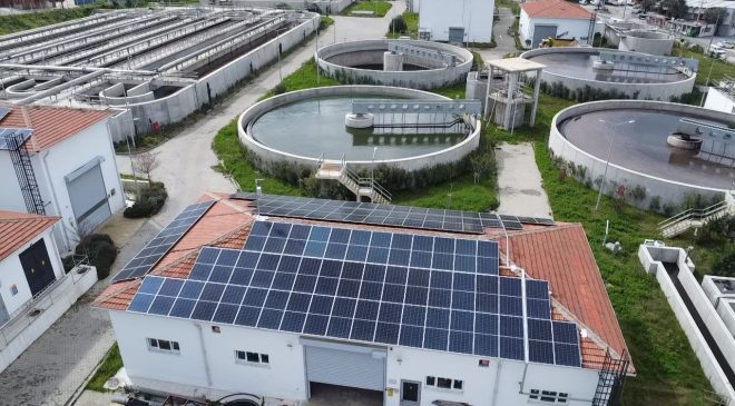 Bodrum Turgutreis Muski Atıksu Arıtma Tesisi’nin çatısına kurulan güneş enerjisi sistemi devreye alındı