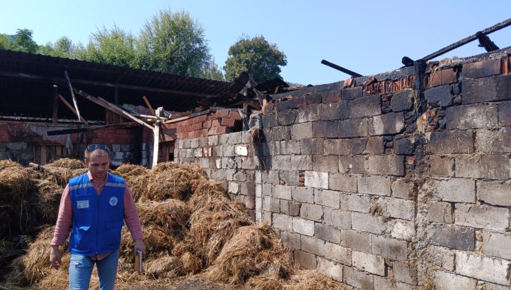 Yangında 500 Balya Kül Oldu,Büyükşehir Üreticinin Yardımına Koştu