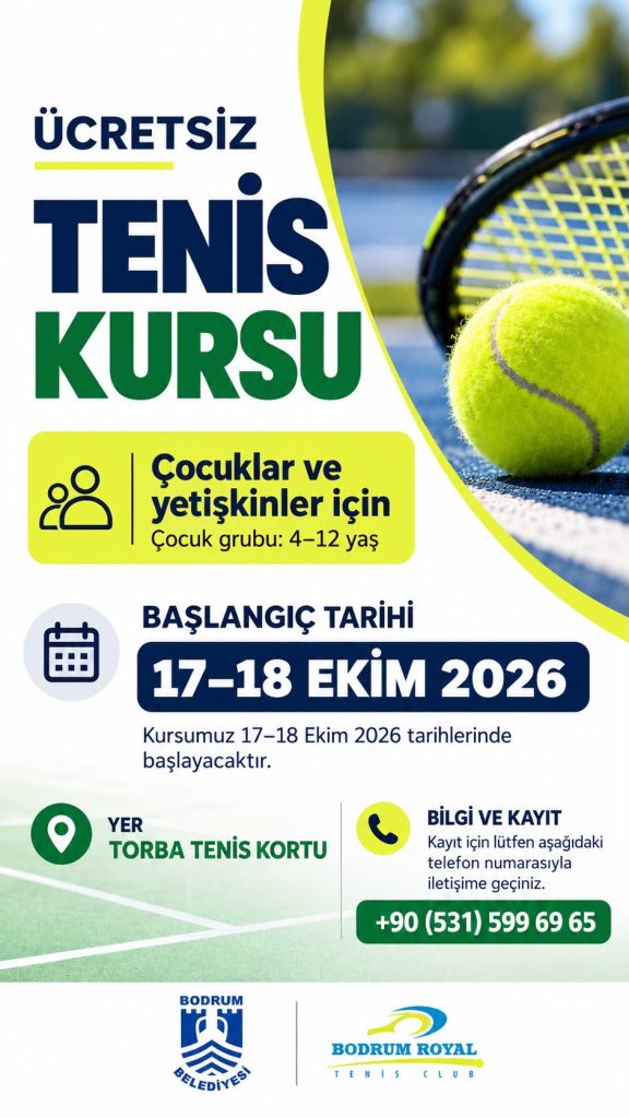 Bodrumda ucretsiz tenis kursu basliyor 2